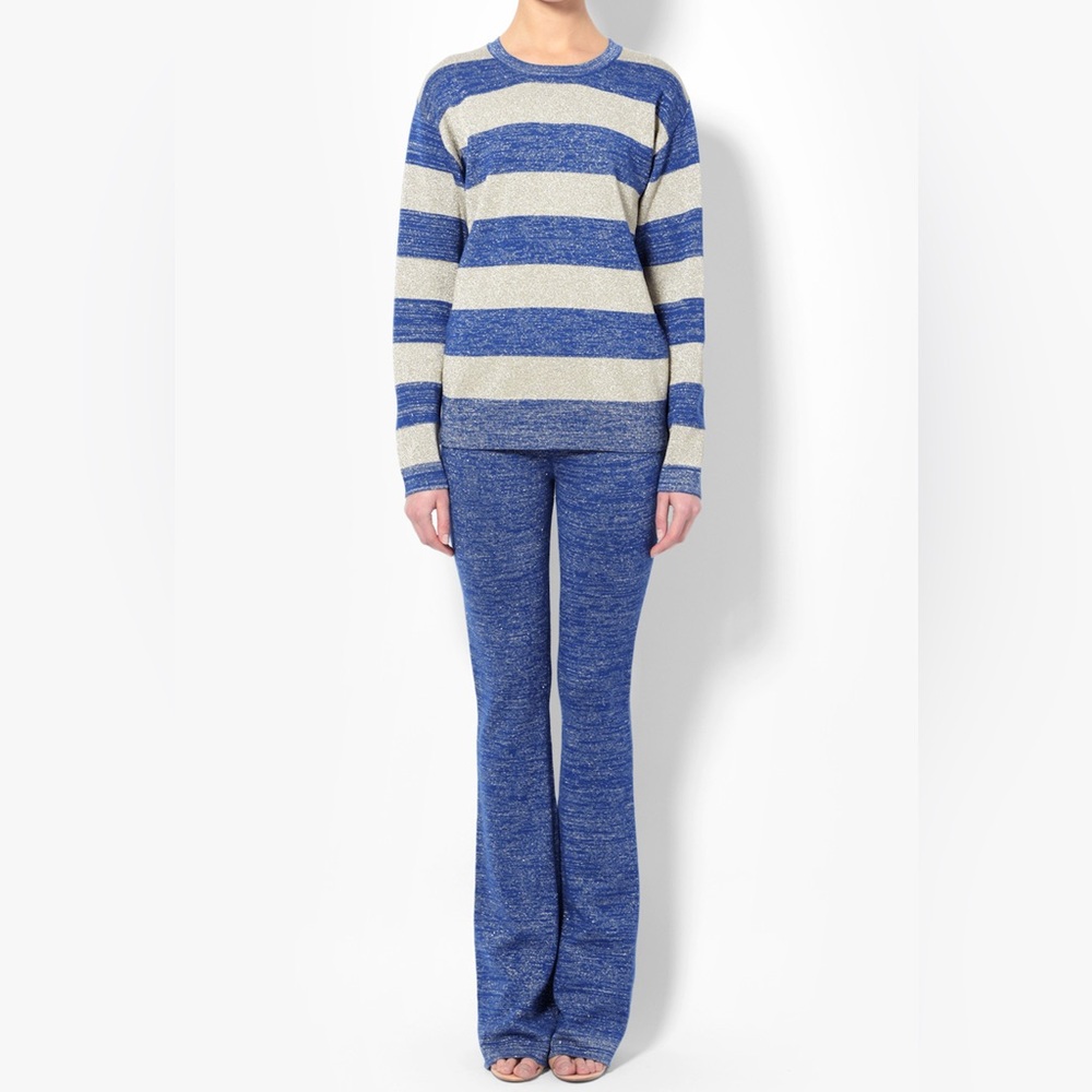 10 Crosby Derek Lam Flared Knit Metallic Pants